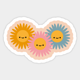 Retro Cute Daisies Sticker